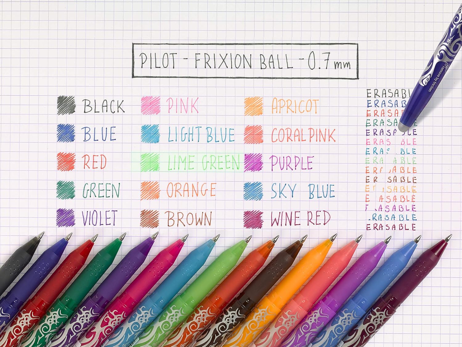 Detalle de Pilot Pack of 3 x 3 Refills 0.7 Blue for FriXion: Erasable Precision for Everyday Writing