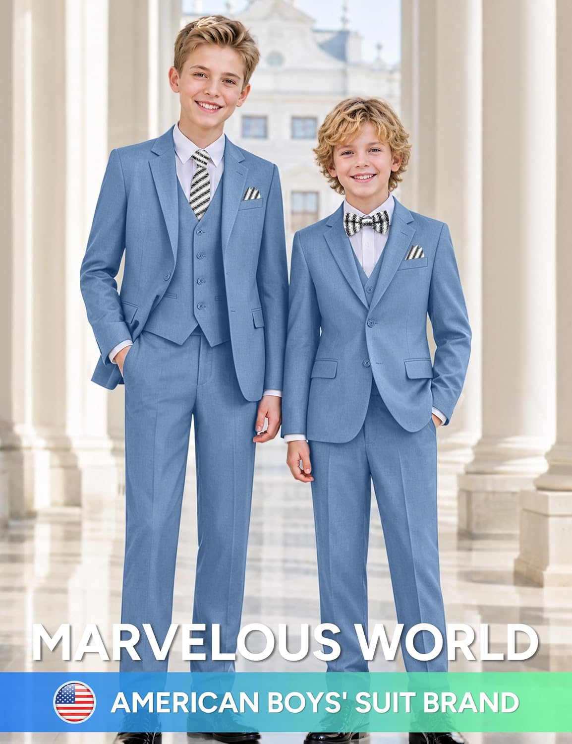 Thumbnail 2 de Marvelous World Boys' Slim Fit Suit Set