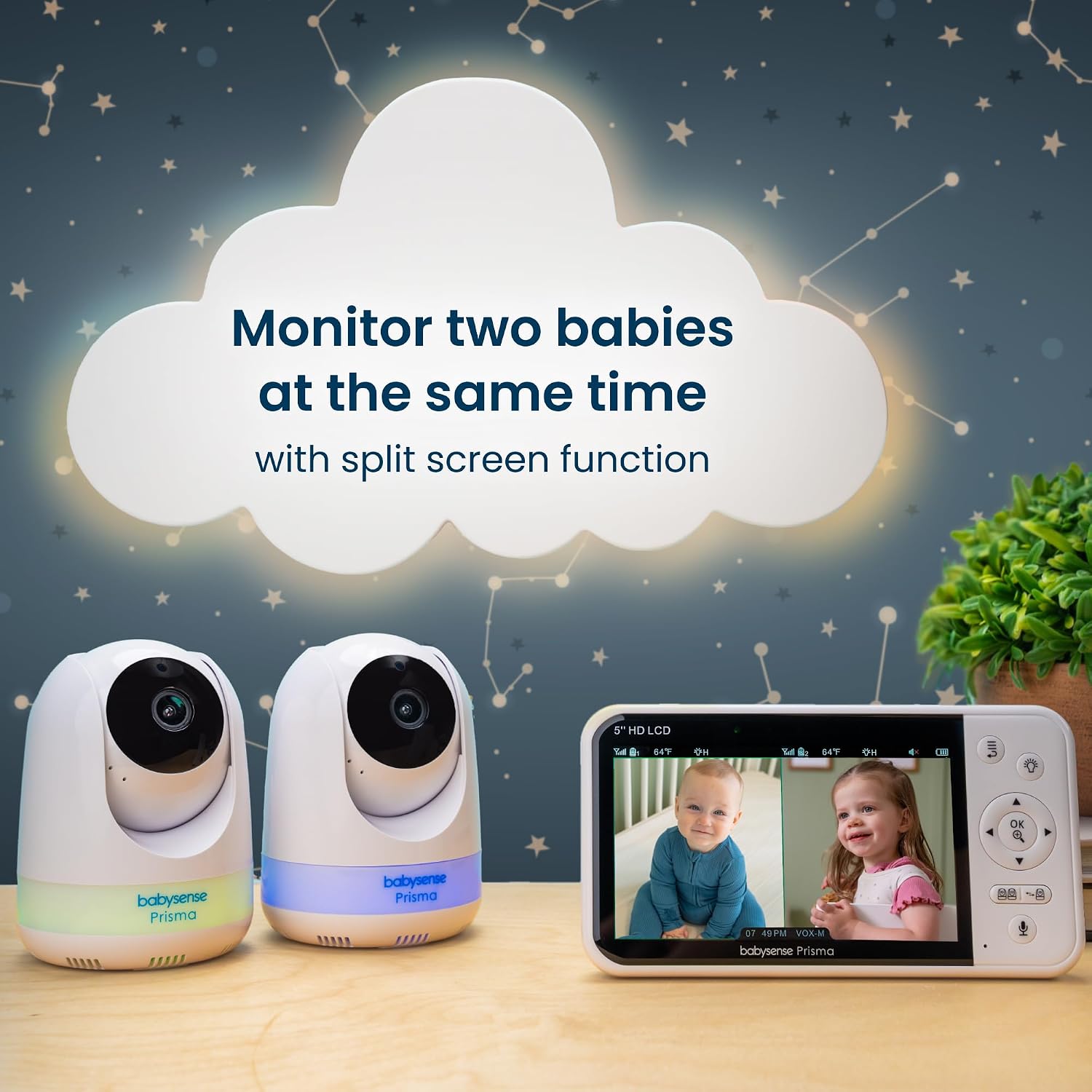 Detalle 2 de Babysense Prisma 5” HD Baby Monitor with 2 Cameras