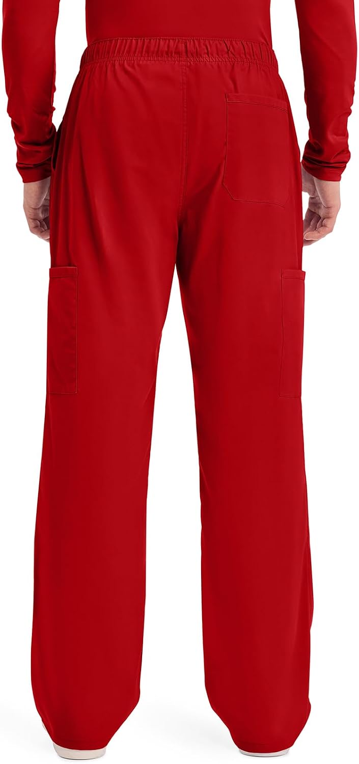 Detalle de Cherokee WW Professionals WW190 Men's Tapered Cargo Scrub Pants, 2-Way Stretch