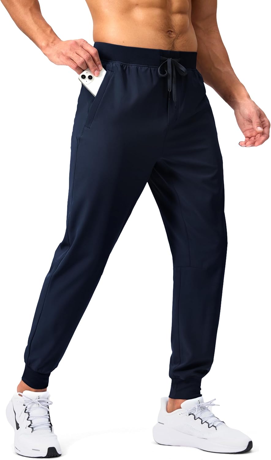 Detalle 2 de Pudolla Men's Lightweight Zipper Pocket Joggers