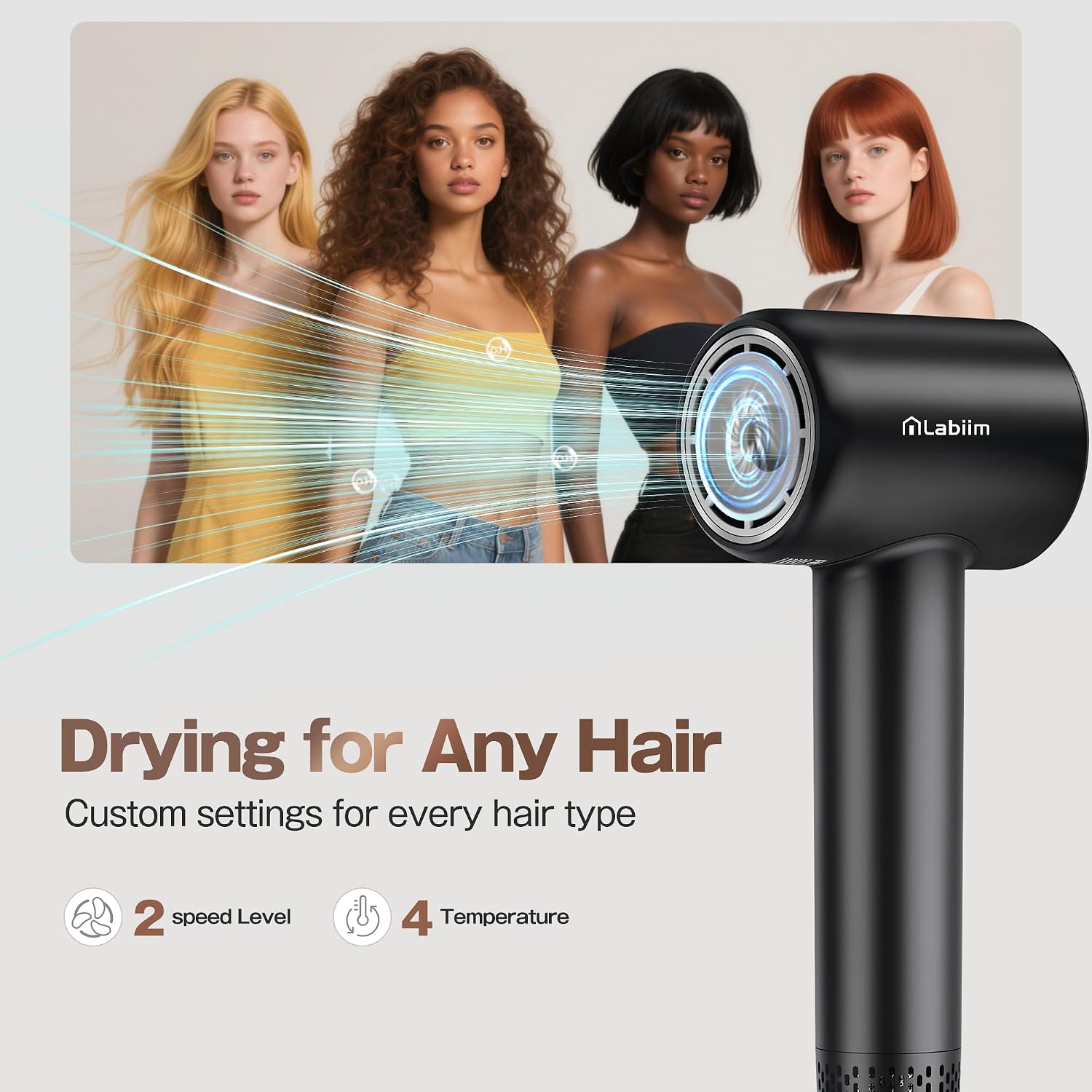 Detalle 2 de Labiim Hair Dryer with 110,000 RPM Motor