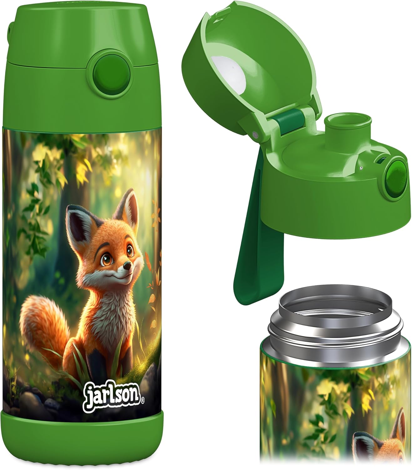 Detalle de Jarlson Borraccia Termica Bambini Mali 350ml: sicurezza, praticità e stile per scuola e sport