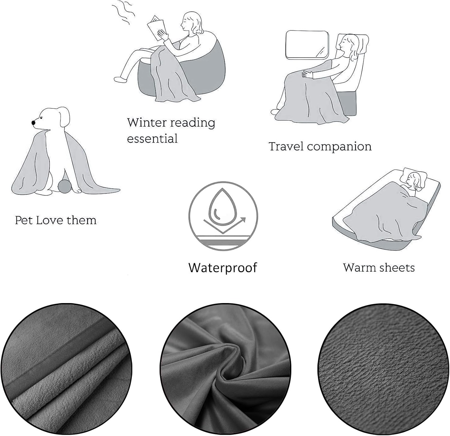 Thumbnail 4 de Ameritex Waterproof Pet Blanket 82 x 82 Inches