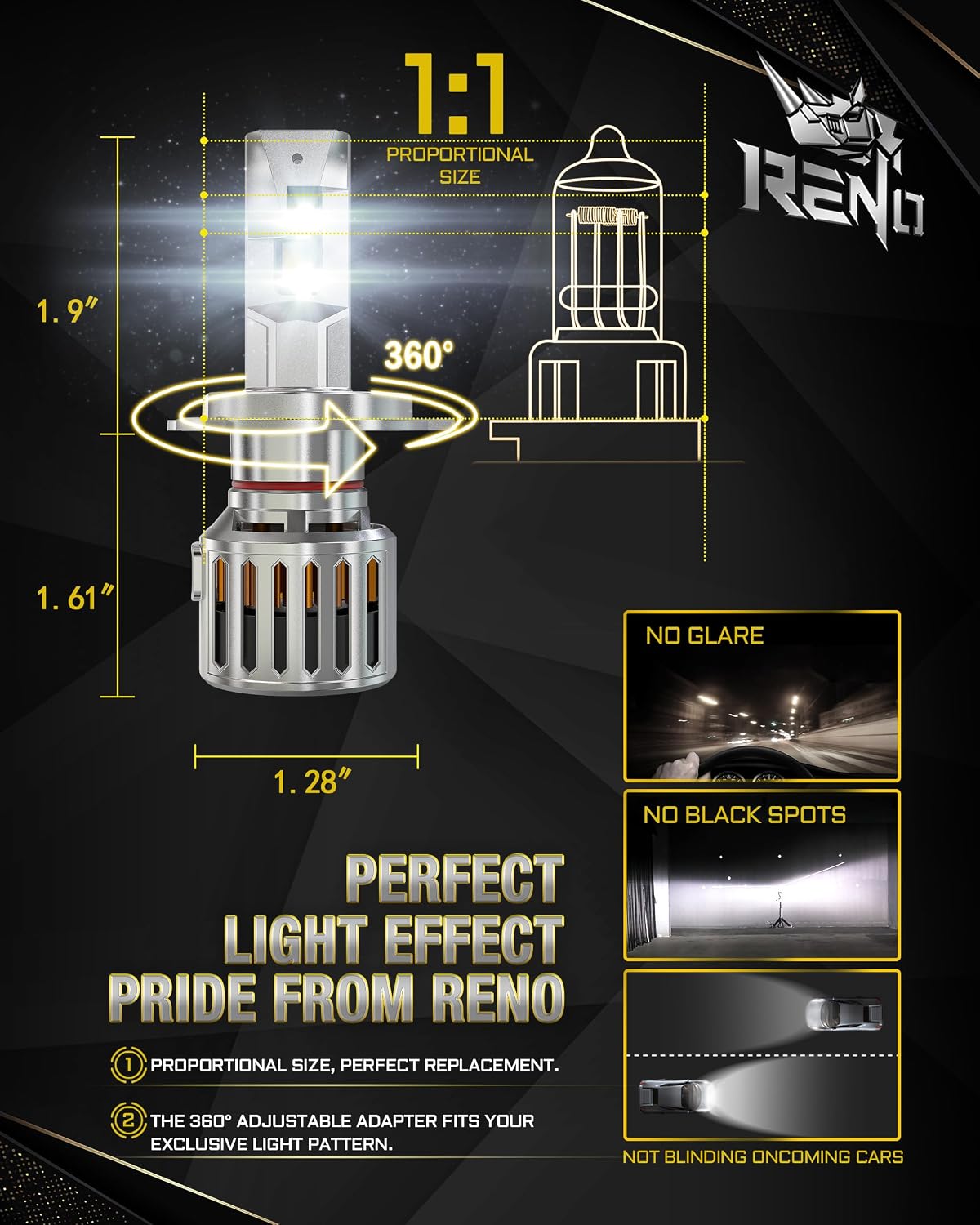 Detalle de RENO H4 Fog Bulbs 6500K