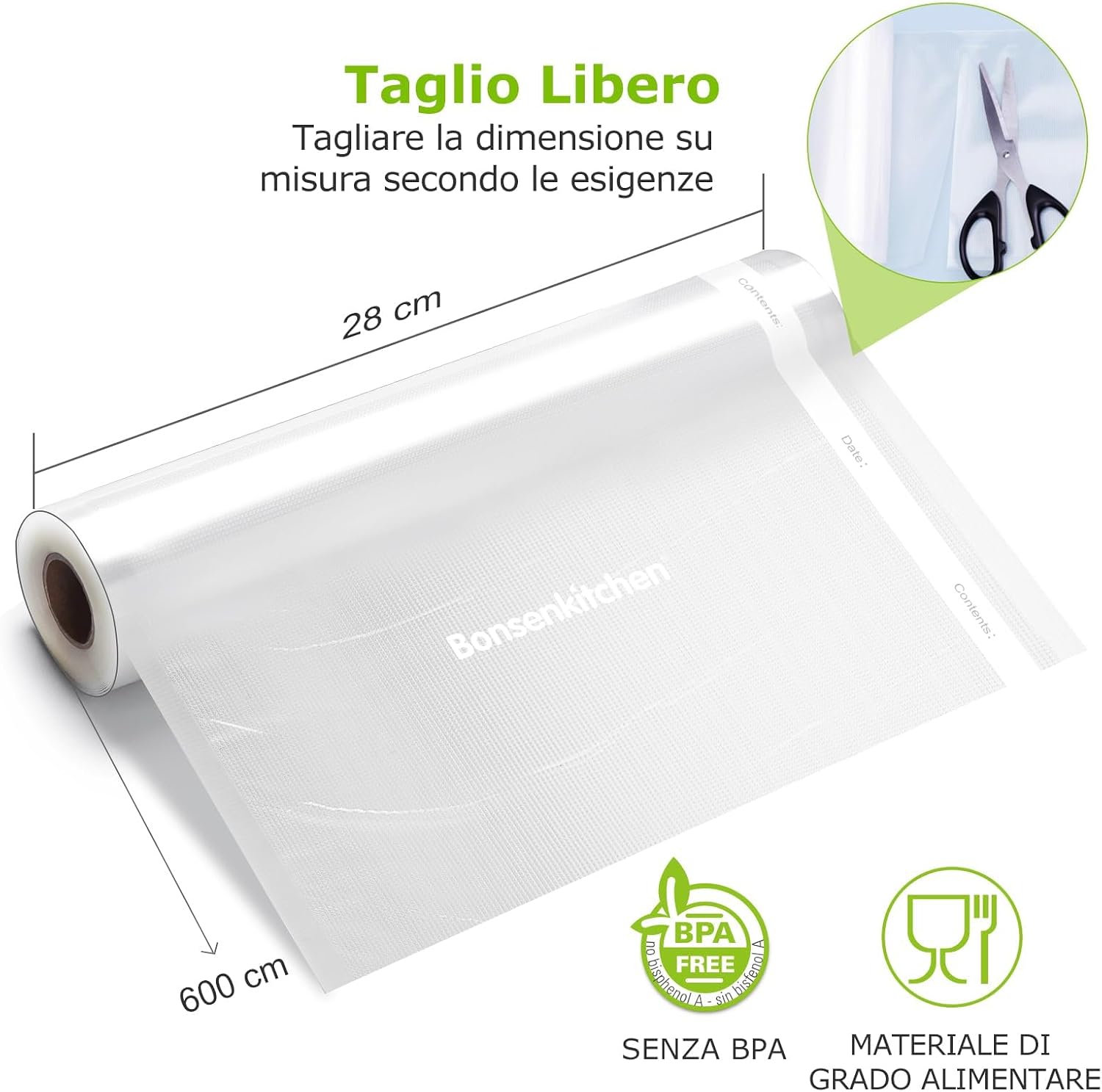 Detalle 2 de Bonsenkitchen VB3207 sacchetti sottovuoto 28 cm