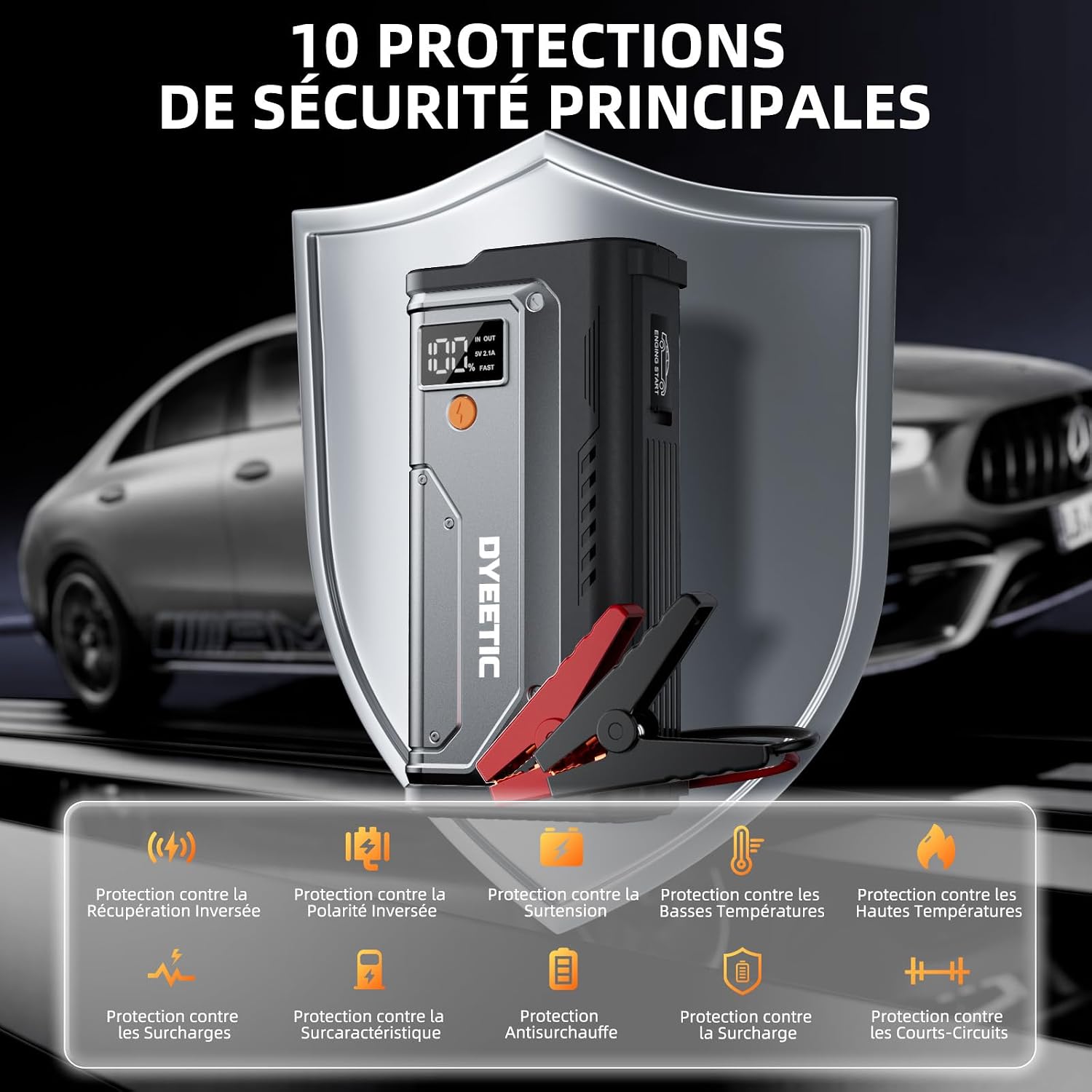 Detalle 2 de DYEETIC Booster batterie voiture 7000A