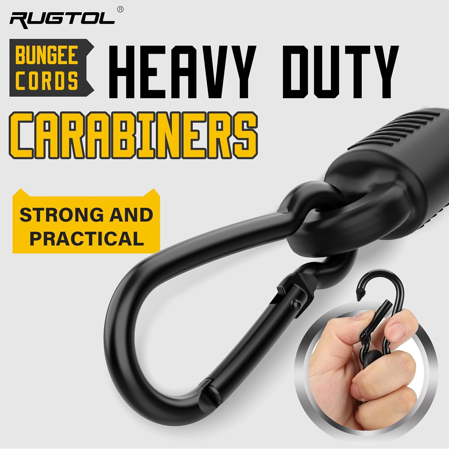 Thumbnail 5 de Rugtol Bungee Cords with Carabiner Hooks – 45cm Adjustable, 6-Pack