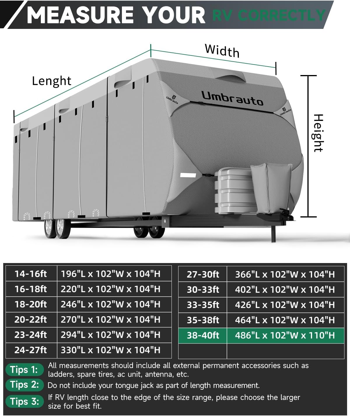 Thumbnail 6 de Umbrauto RV Cover for 27–30 ft Travel Trailers