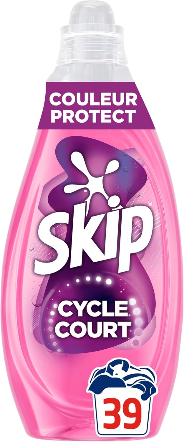 Skip - Lessive Liquide Cycle Court Parfait Couleur Protect, 39 lavages
