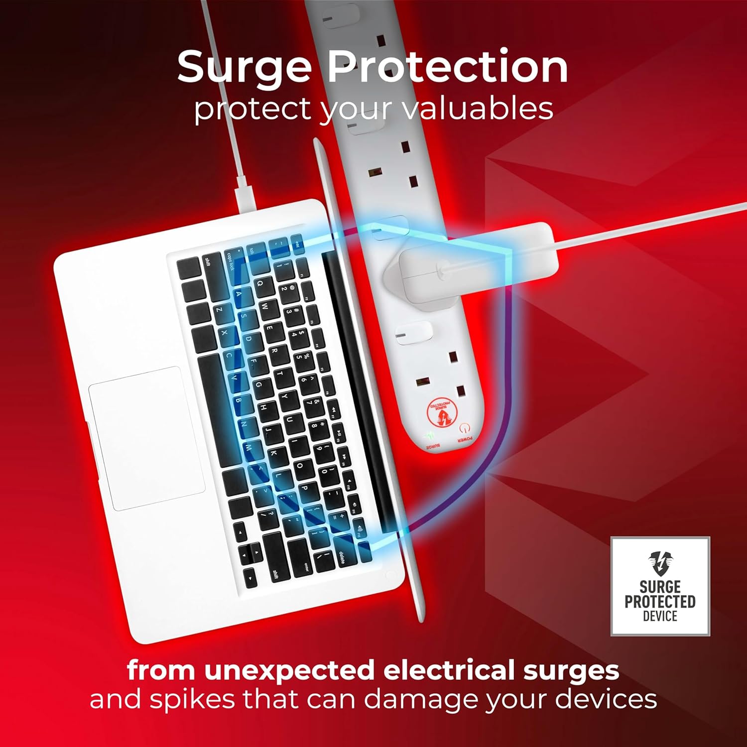 Thumbnail 4 de Masterplug SWSRG4210N Four Socket Extension Lead with 2m Cable and Surge Protection