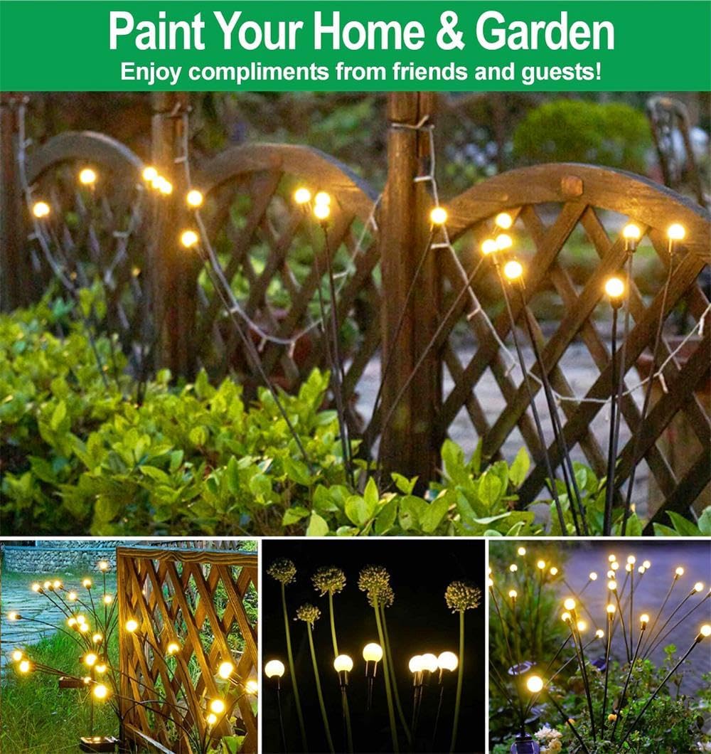 Detalle 2 de SIOTMERA SQD T4 Solar Firefly Garden Lights, 4-Pack, 6 LEDs Each