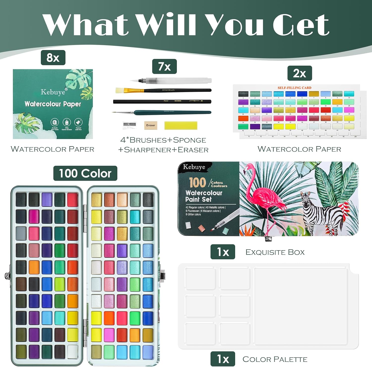 Detalle 2 de Watercolour Paint Set 100-piece kit 🎨