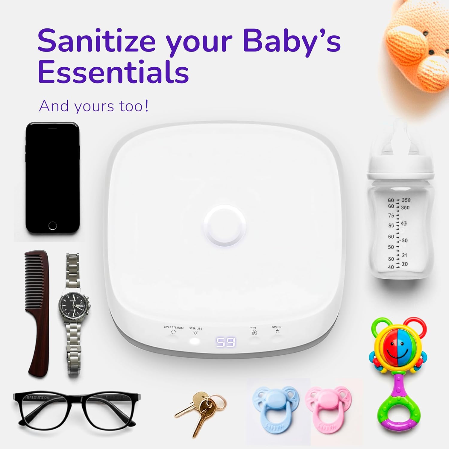 Thumbnail 6 de BooBoo Baby Pro UV Steriliser (4-in-1) for Bottles, Dummies, Toys & Accessories – 11-minute sterilisation