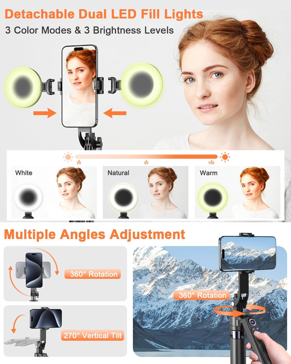 Detalle 2 de Yeaki 71” Auto Face Tracking Tripod for iPhone
