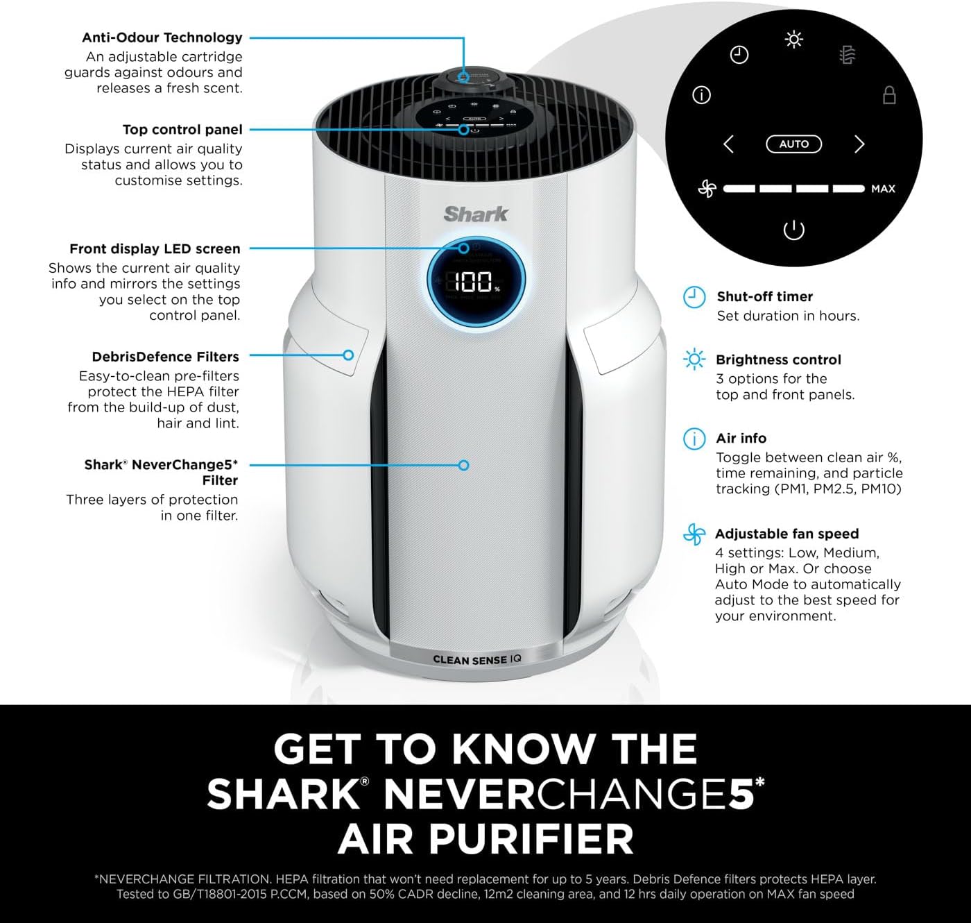 Thumbnail 1 de Shark HP150UK air purifier 60 sqm coverage
