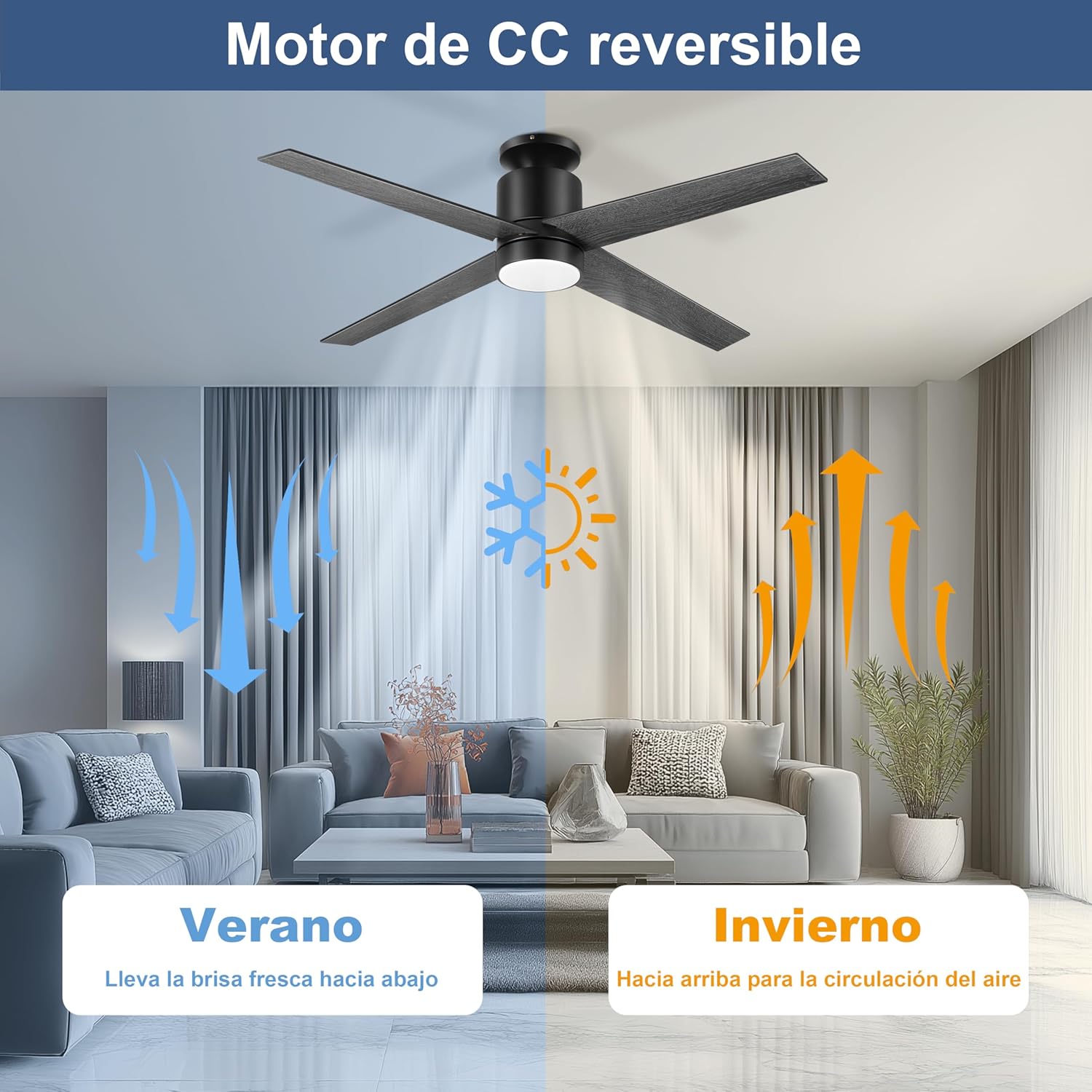 Thumbnail 2 de Ohniyou Ventilador de Techo con Luz 132 cm 🌬