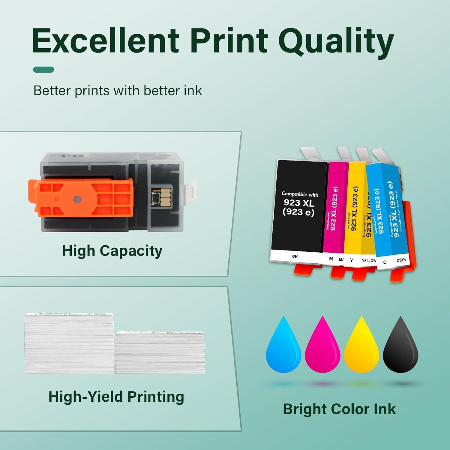 Thumbnail 5 de Cool Toner 923XL 923 923e Ink Cartridge Combo Pack for OfficeJet Pro