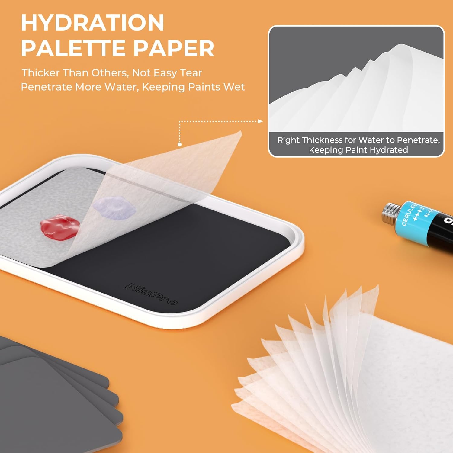 Detalle de Nicpro Stay Wet Palette for Acrylic Miniature Painting Kit