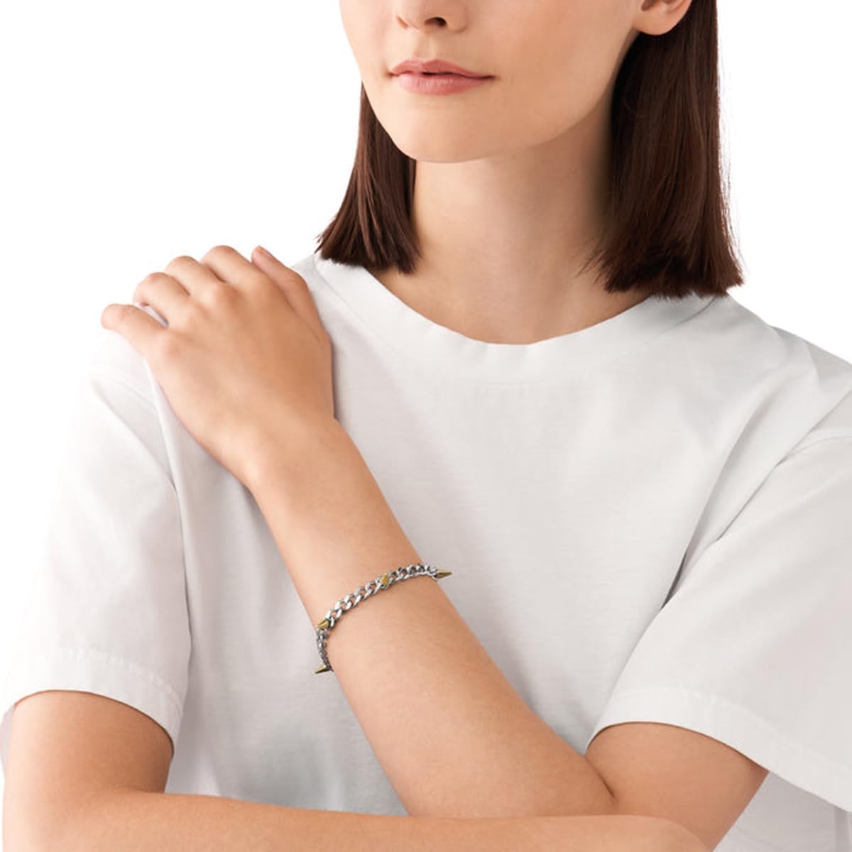 Thumbnail 5 de Diesel Bracelet homme en acier inoxydable 2 tons avec fermoir mousqueton
