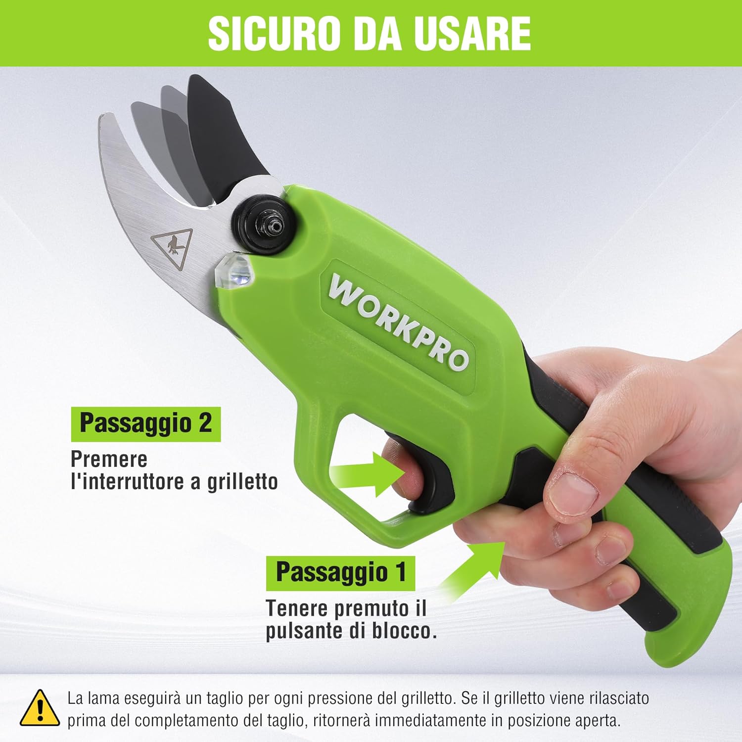 Thumbnail 3 de WORKPRO Forbici potatura elettriche 7,2V, taglio 19mm ✂