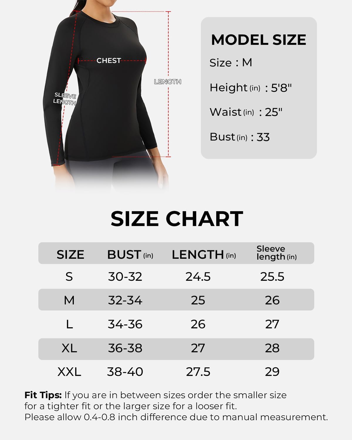 Detalle 2 de Mexholin 4-Pack Women's Long-Sleeve Compression Workout Shirts
