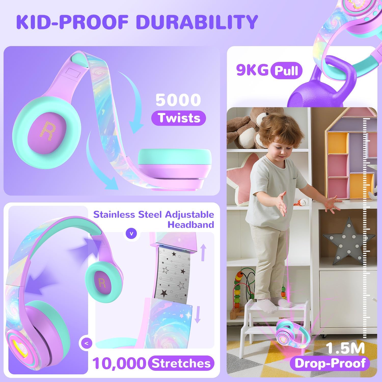 Thumbnail 4 de iClever Noise Cancelling Bluetooth Kopfhörer Kinder 47 Stunden