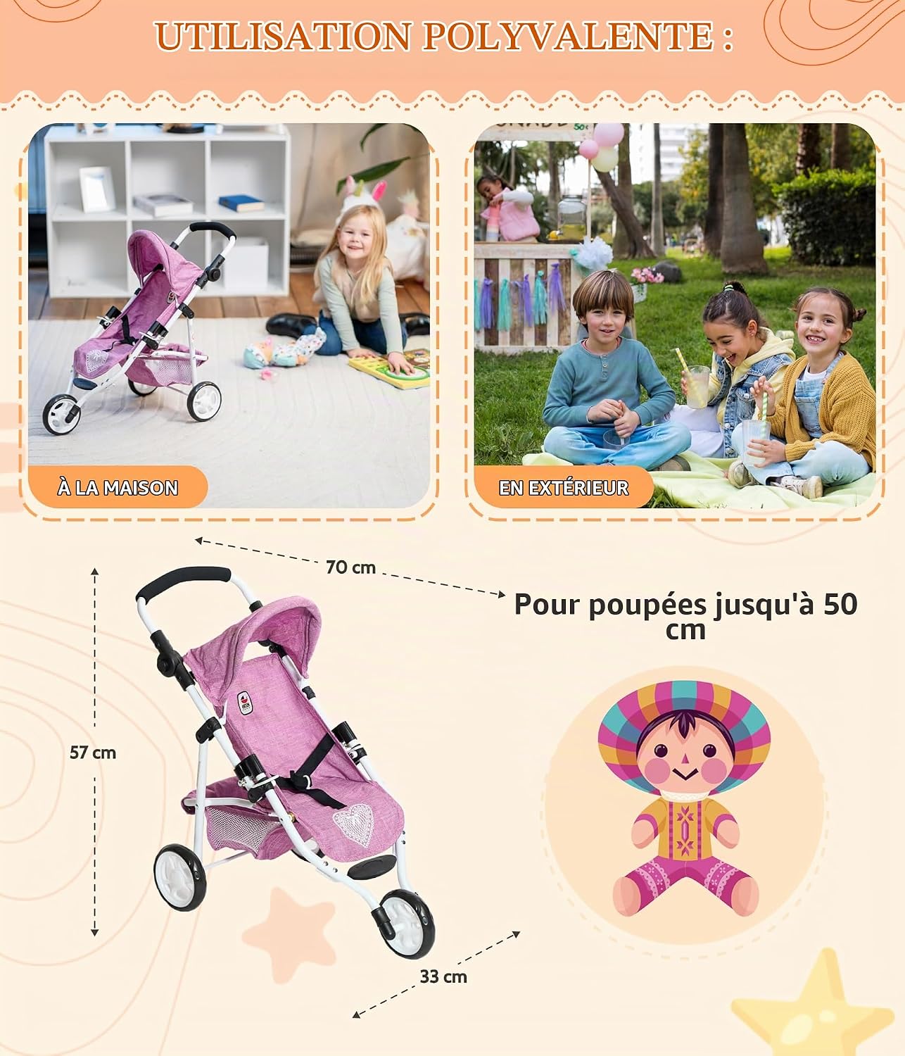 Thumbnail 5 de Bayer Chic 2000 -61215 Lola joggingpoppenwagen, verstelbare duwstang
