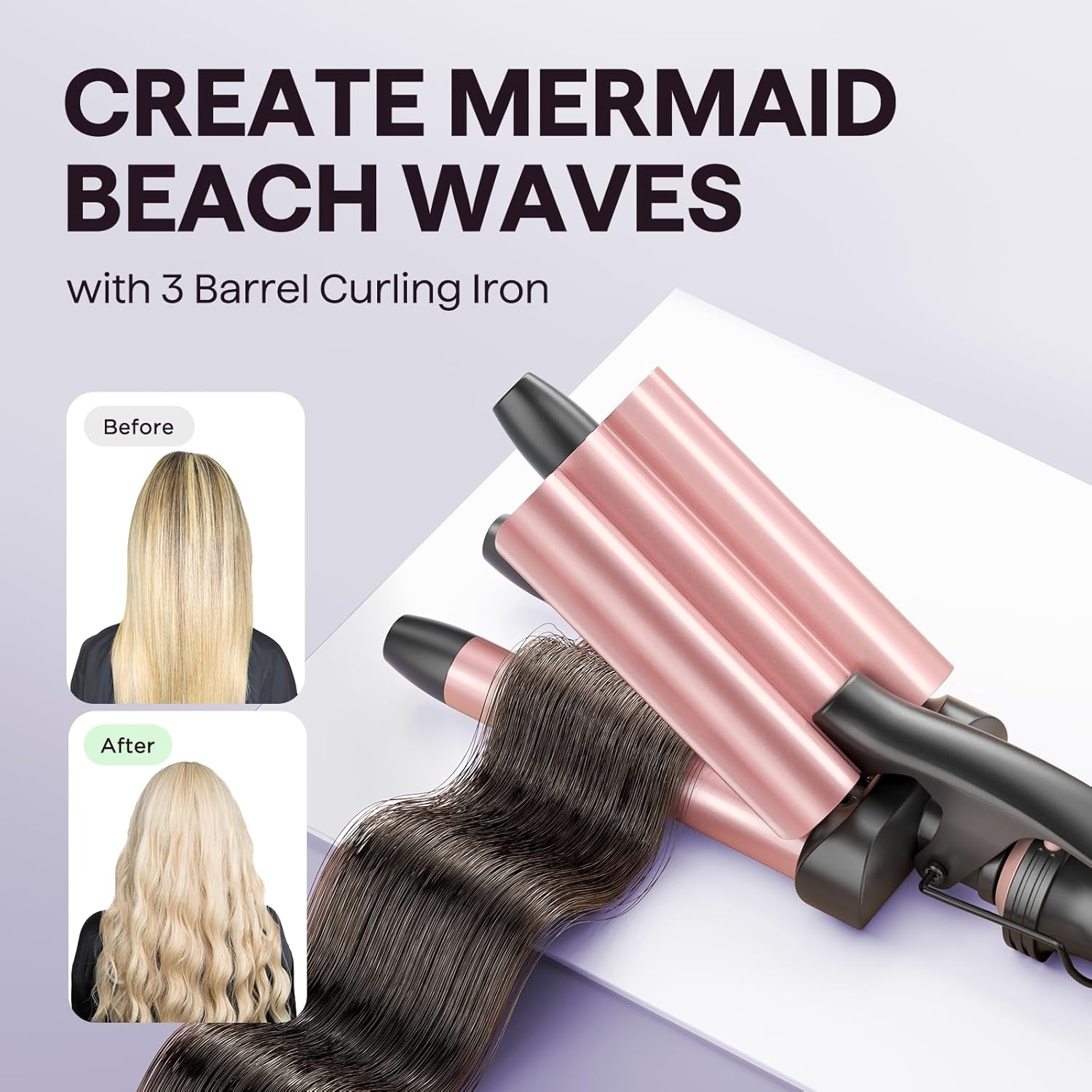 Thumbnail 4 de Wavytalk 5 in 1 Curling Wand Set (Dual Voltage) with 5 Interchangeable Barrels, Ceramic Wands, Thermal Brush & Crimper