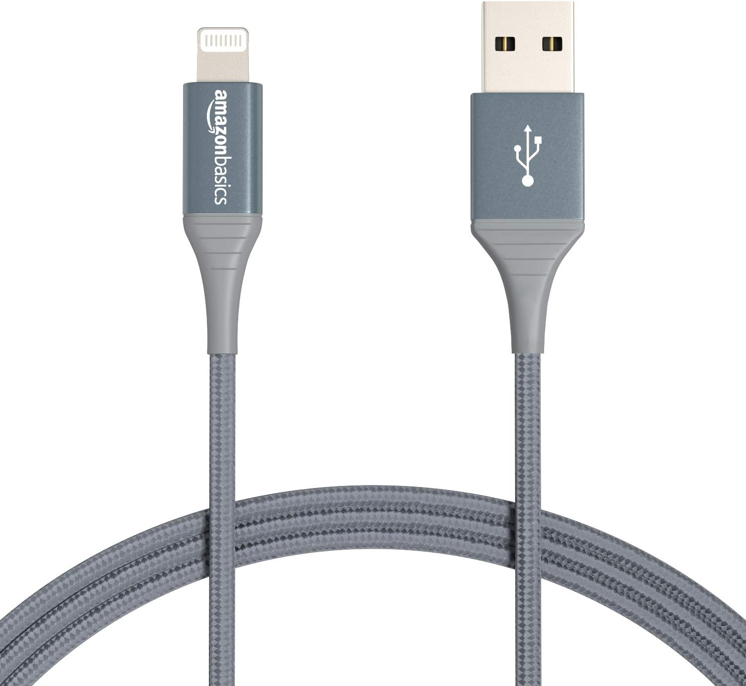 Detalle de Amazonベーシック L6LM-N-B USB-A-ライトニングケーブル 1.8m・ダブルナイロン編組・MFi認証・2本セット