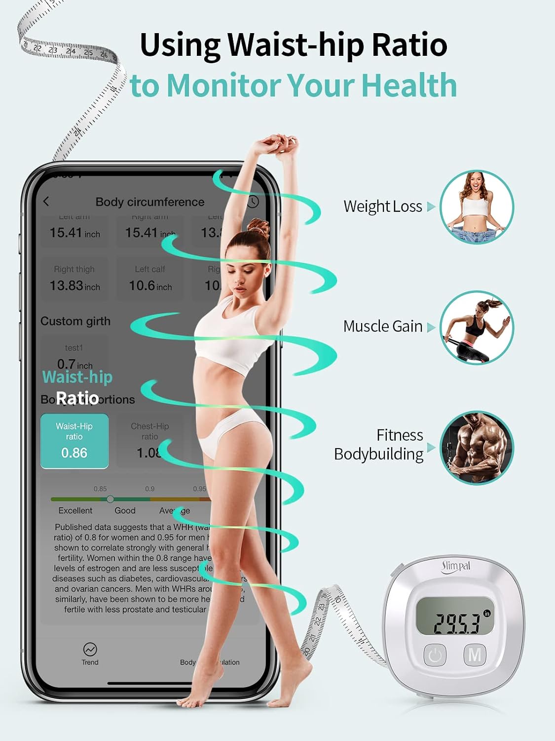 Thumbnail 3 de Slimpal Digital Body Measuring Tape