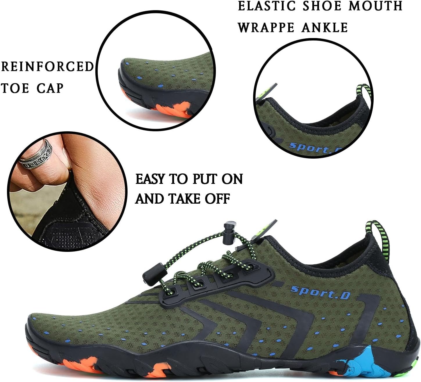 Detalle de SAGUARO Badeschuhe Damen & Herren – Schnelltrocknende Aquaschuhe für Strand, Surfen & Wassersport