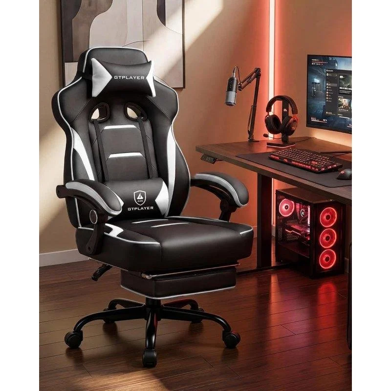 Thumbnail 3 de Silla Gaming GTPLAYER Ergonómica 180 kg | Reclinable 155° con Reposapiés – Blanco