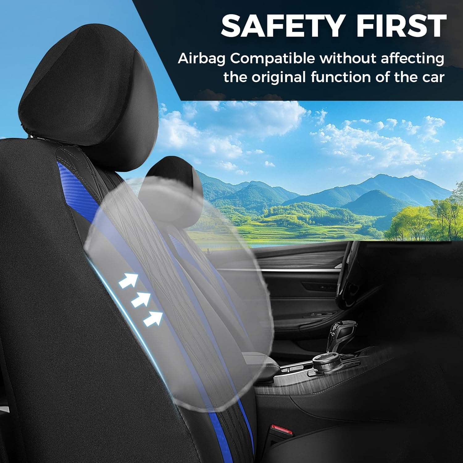 Detalle de FLORICH Full Set Seat Covers (Waterproof Leather Look) for Front and Rear Seats