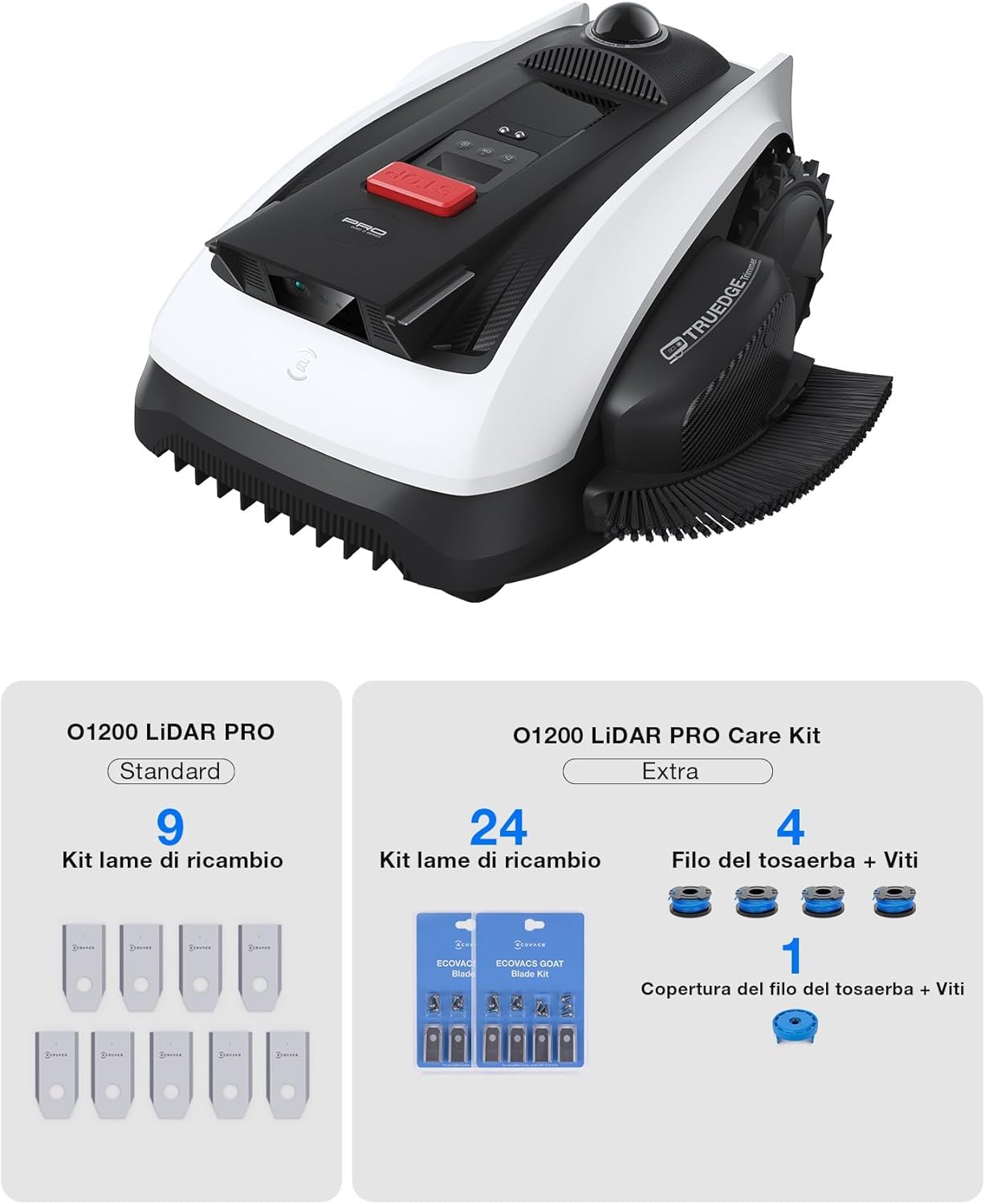 Thumbnail 1 de ECOVACS GOAT O1200 LiDAR PRO Care Kit – robot tosaerba senza cavo perimetrale, fino a 1.200 m²