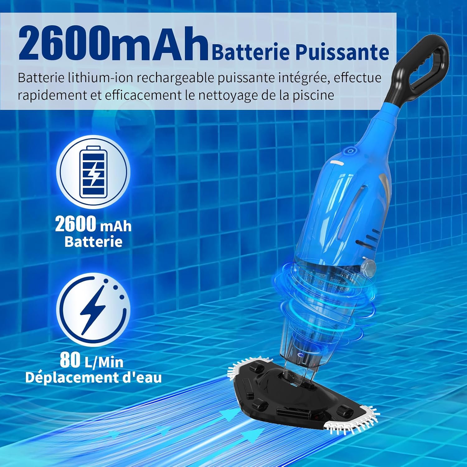 Thumbnail 5 de PoolyPoly 2026 Aspirateur de Piscine à Batterie Rechargeable — Nettoyeur sans fil pour piscine, spa et jacuzzi