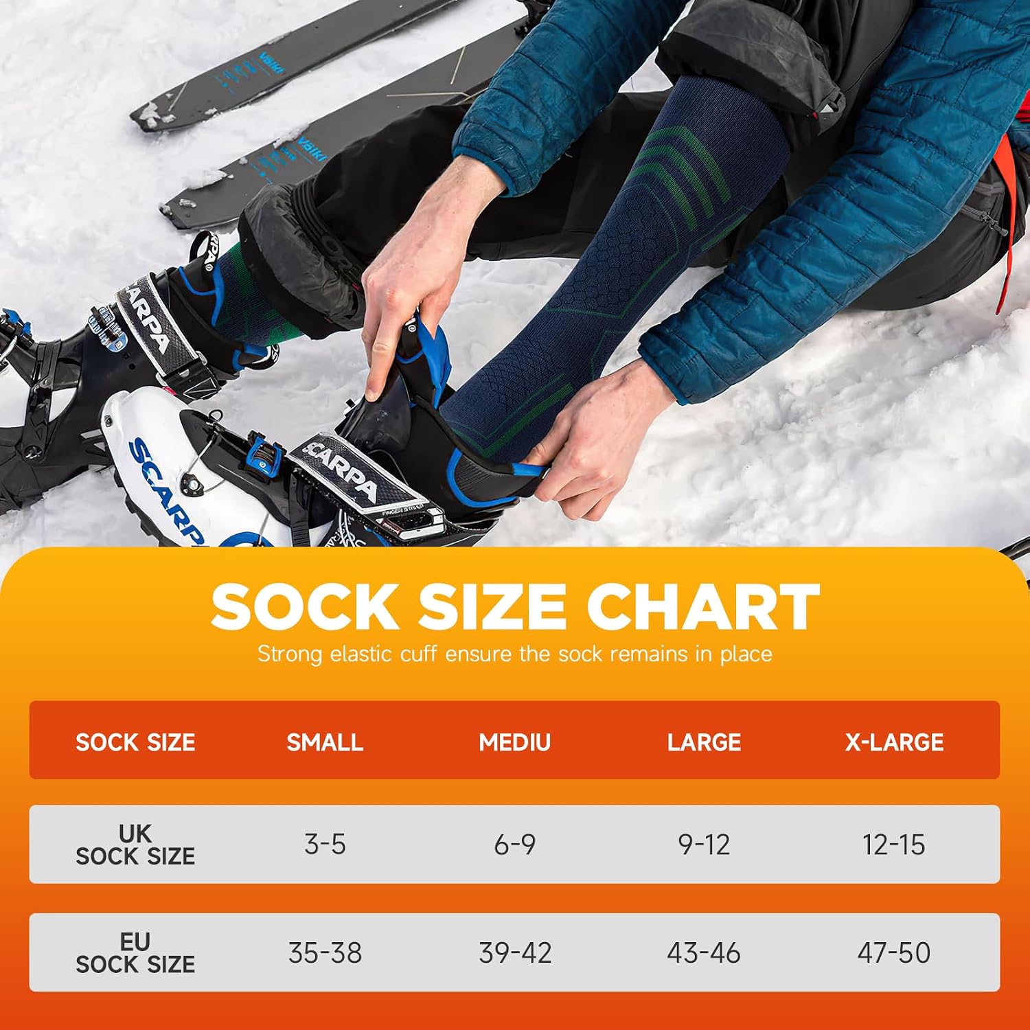Detalle 2 de TANSTC Merino Wool Thermal Ski Socks