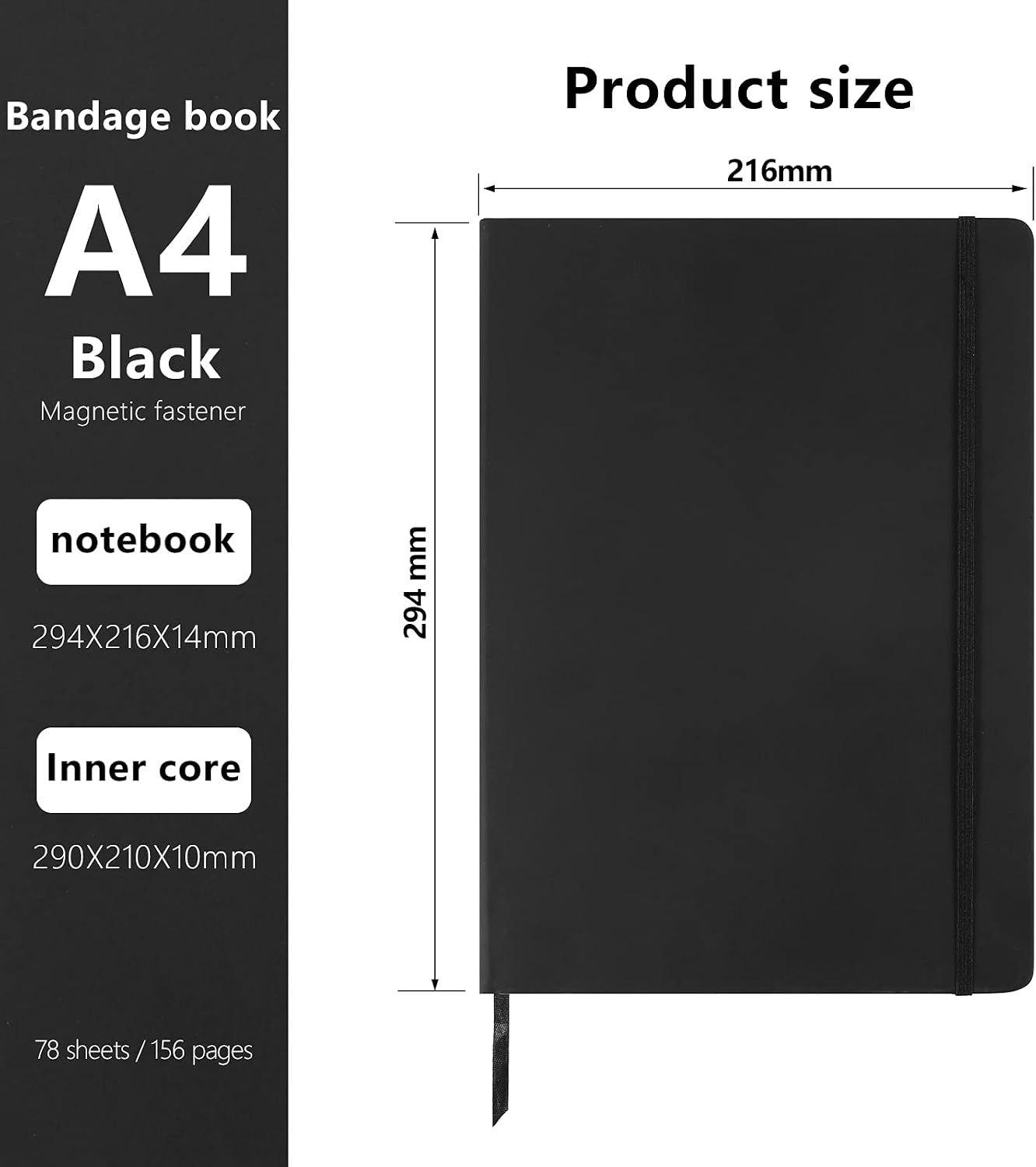 Detalle 2 de A4 Notebook 160 Pages Black