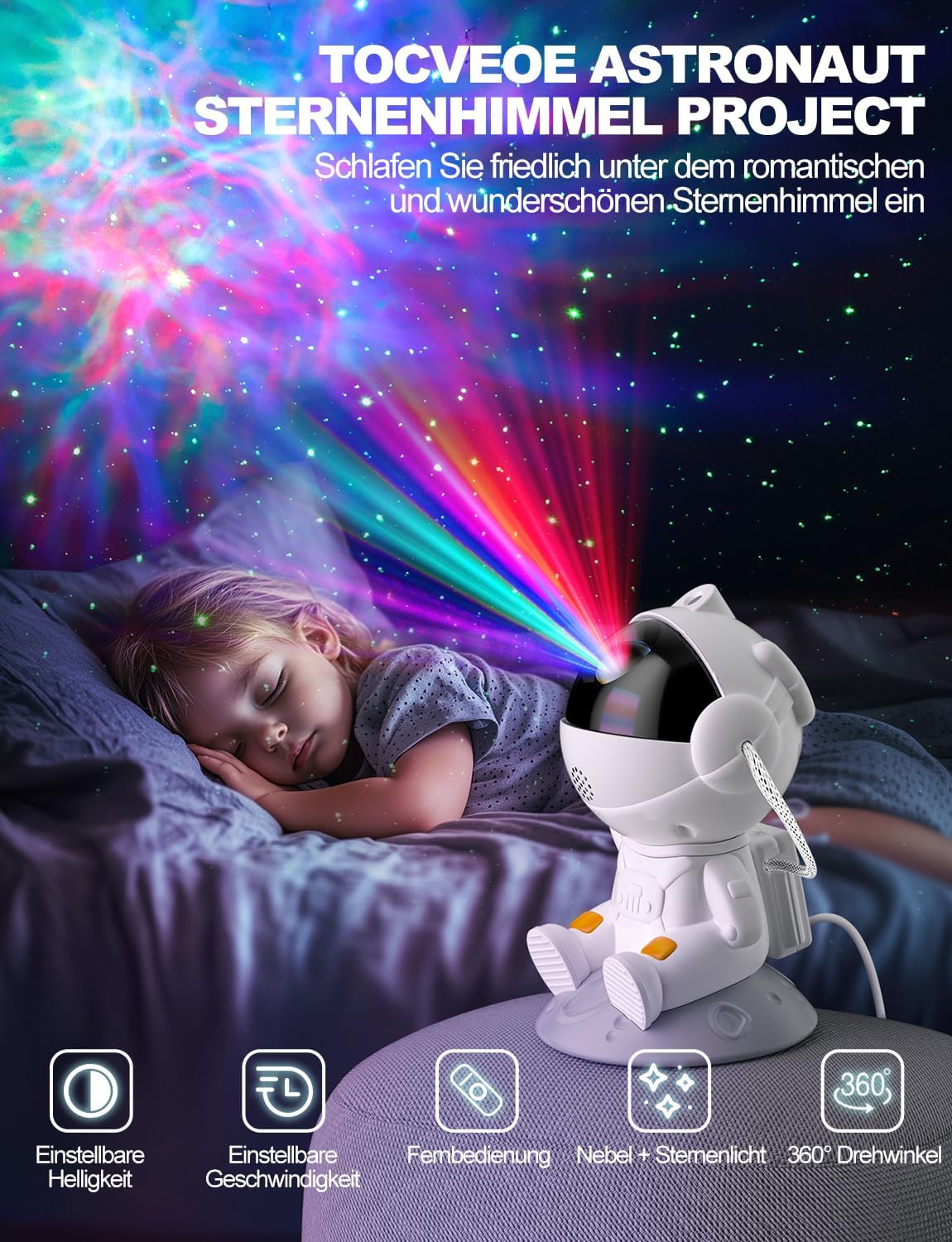 Detalle 2 de TOCVEOE Astronaut Sternenhimmel Projektor