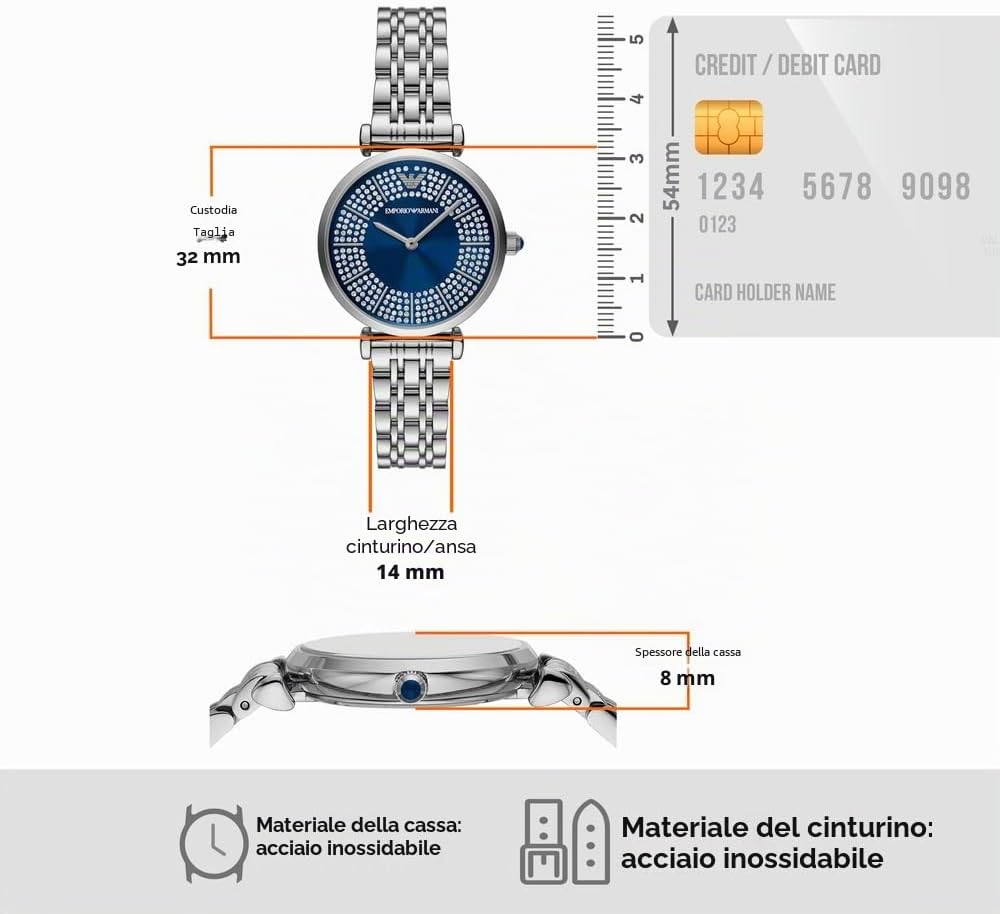 Thumbnail 6 de Emporio Armani Orologio da donna in acciaio con cassa 32 mm e cinturino inox