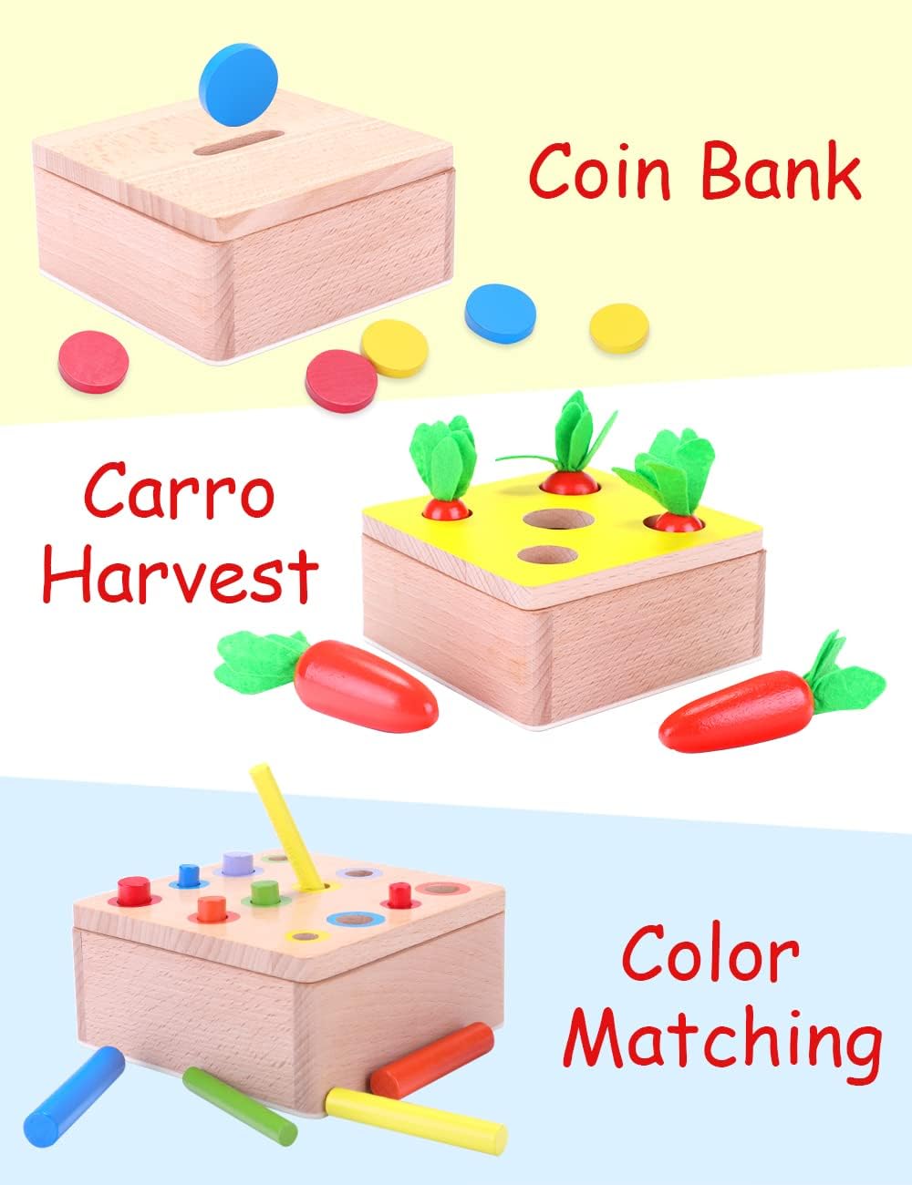 Detalle 2 de Baby Montessori 4‑in‑1 Activity Cube for Toddlers