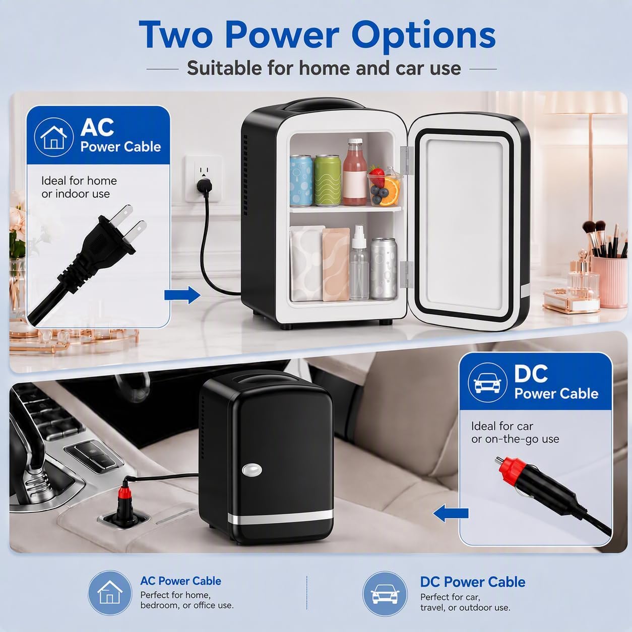 Detalle 2 de Kismile LY2504L2 4L Mini Fridge with AC/DC Power and Removable Shelf