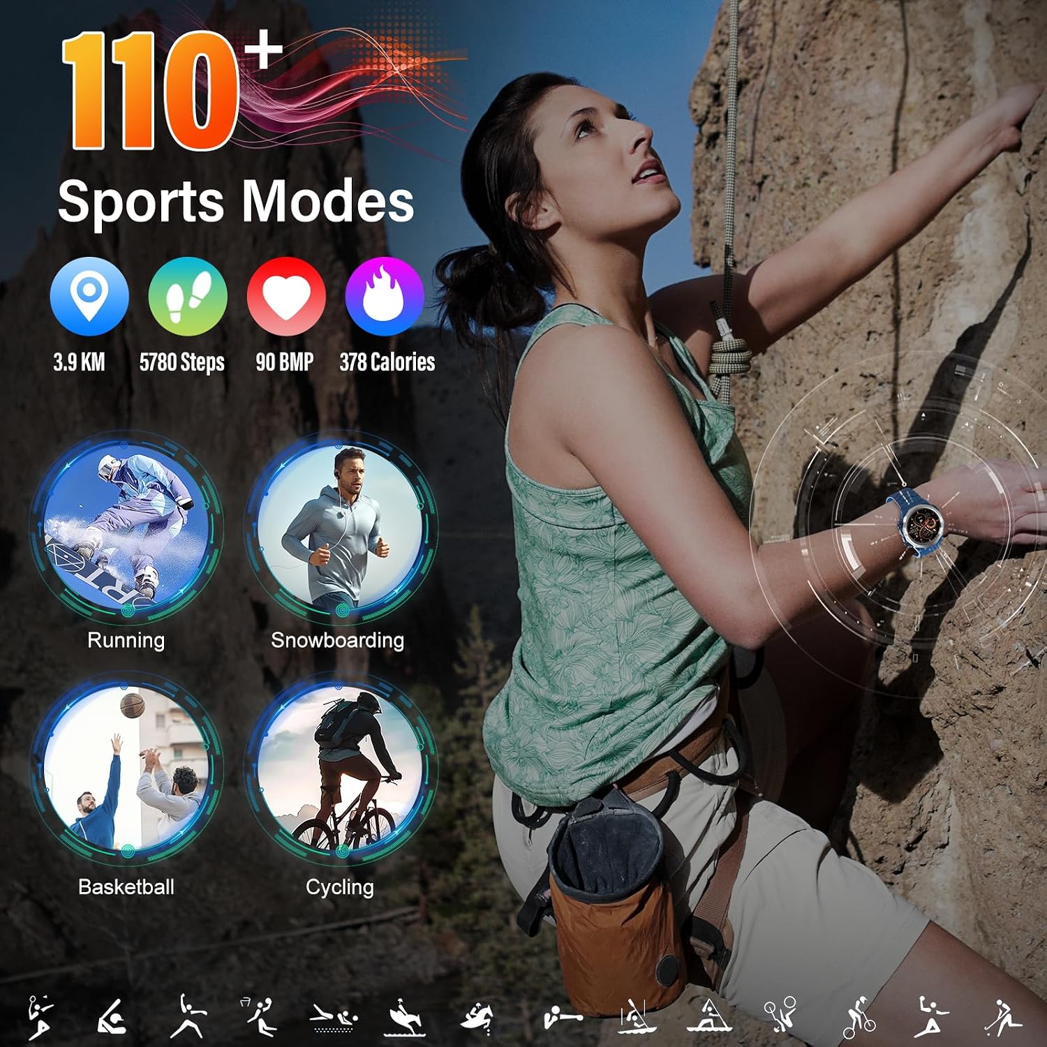 Thumbnail 2 de Atheewon S10 Military Smart Watch for Men