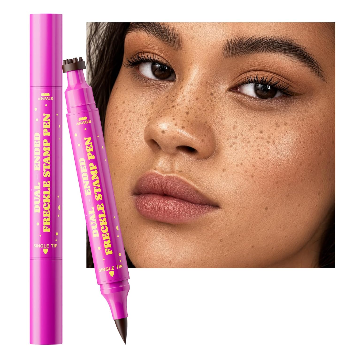 Detalle de Jolilab Mousy Brown 02 Dual-Ended Freckle Stamp Pen, Sponge Stamp and Precision Tip