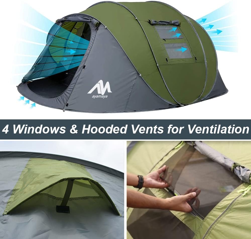 Thumbnail 6 de Zelt 4-6 Personen Wasserdicht – Pop Up Familienzelt mit Vorraum, 380 × 160 × 130 cm