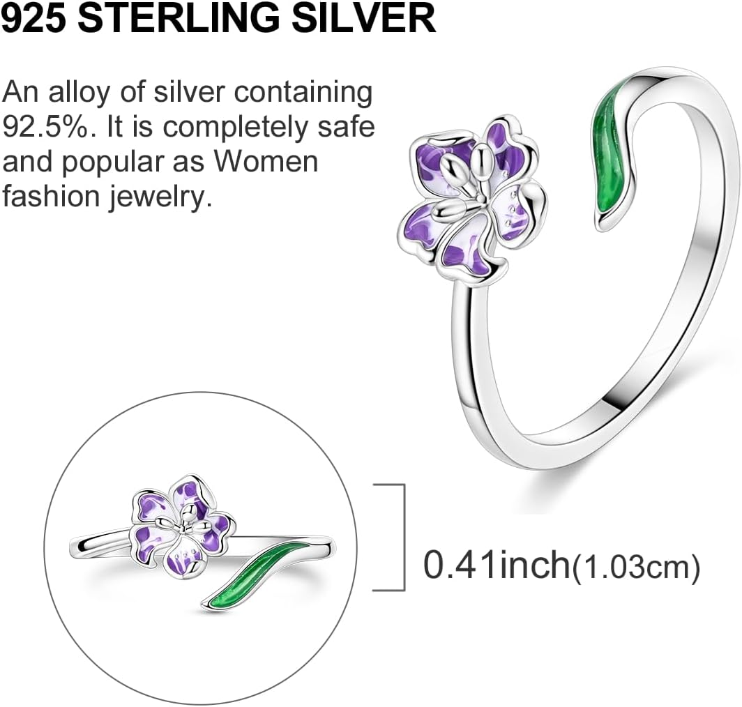 Thumbnail 2 de Verstellbarer 925 Sterling Silber Ring Damen CZ