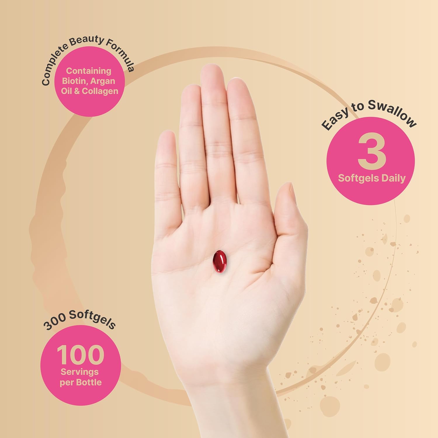 Detalle de NatureBell Hair, Skin & Nails Vitamins, 300 Softgels