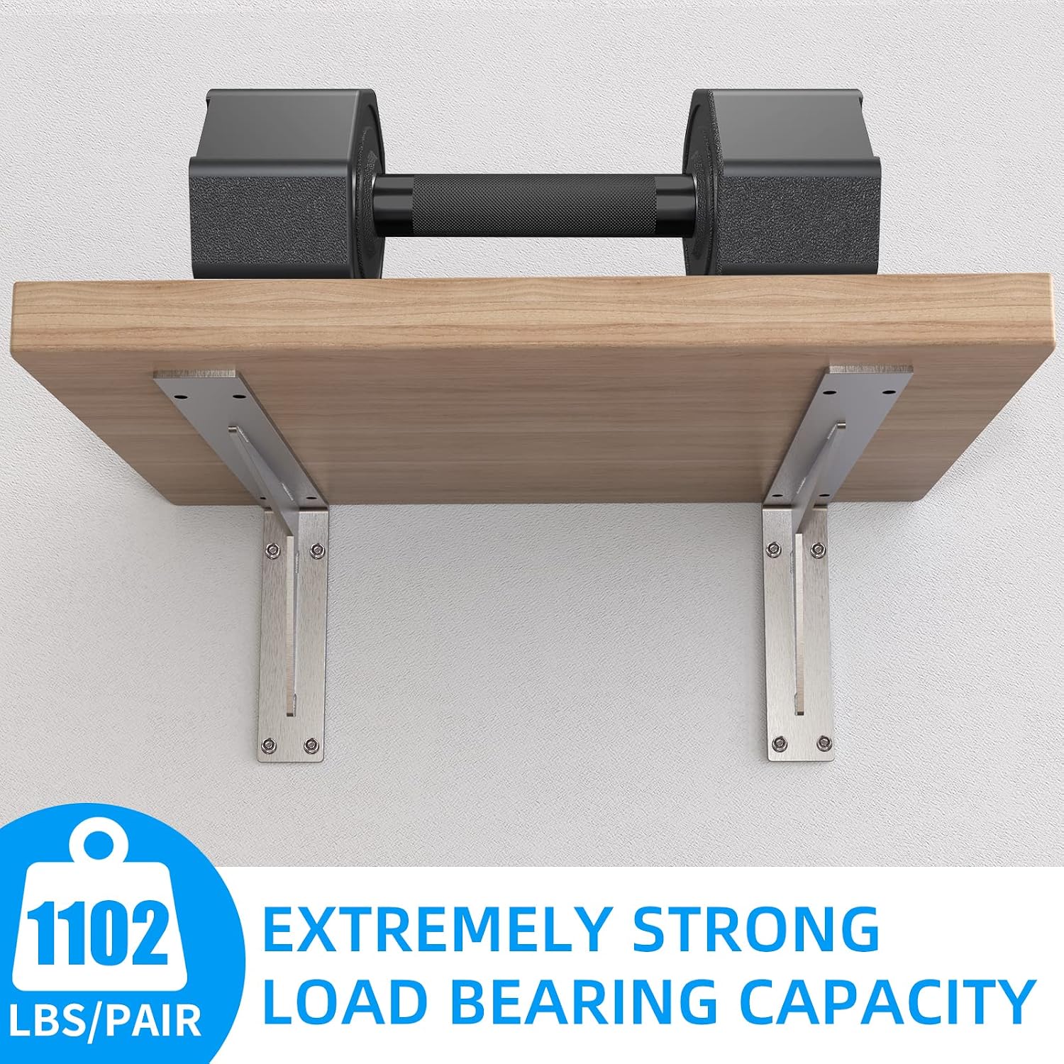 Detalle 2 de YUMORE Countertop Support Brackets 300x200x50mm (2 Pack) – Heavy Duty Stainless Steel Shelf Brackets
