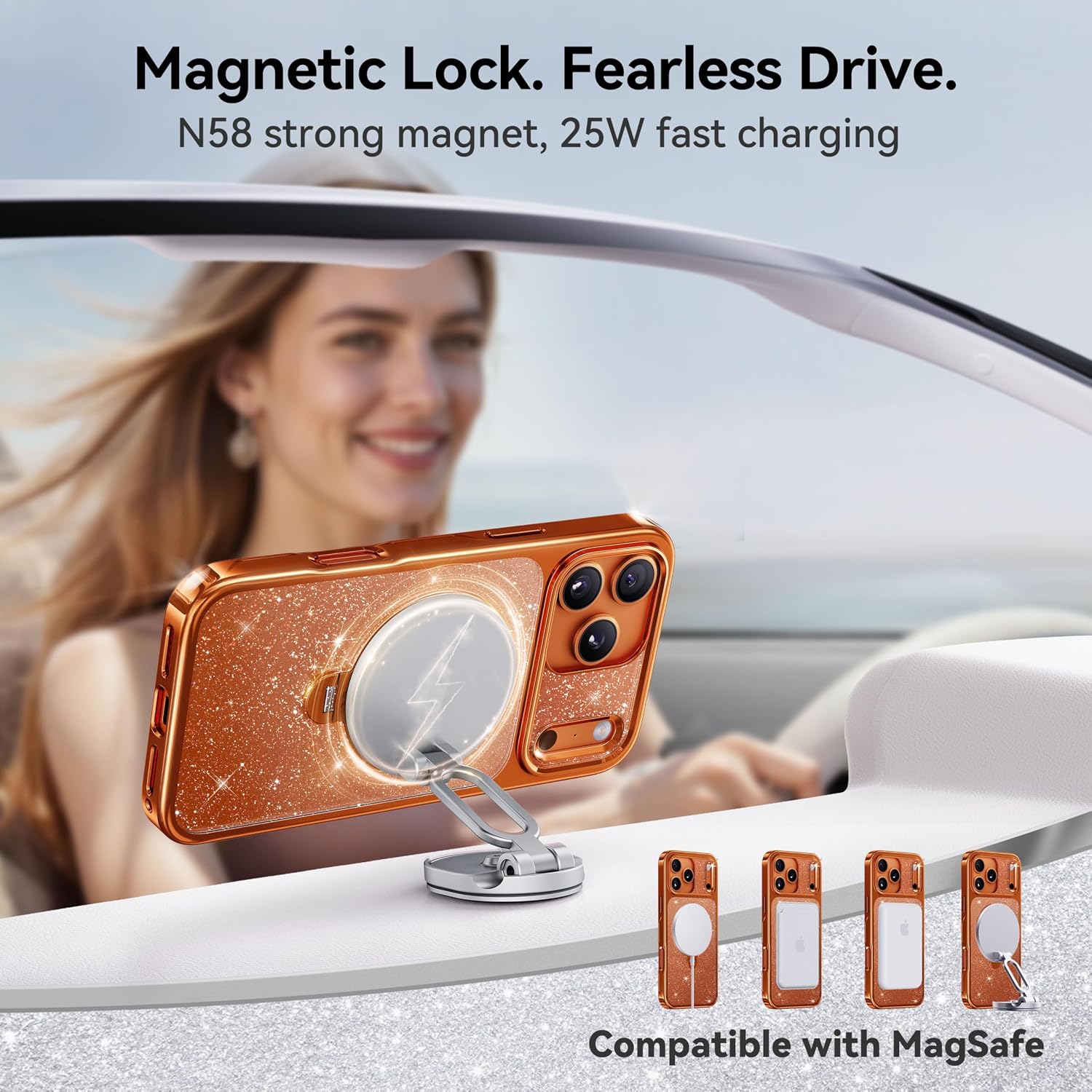 Thumbnail 5 de CASEKOO Cosmic Orange Swarovski iPhone 17 Pro Max 17FT drop protection