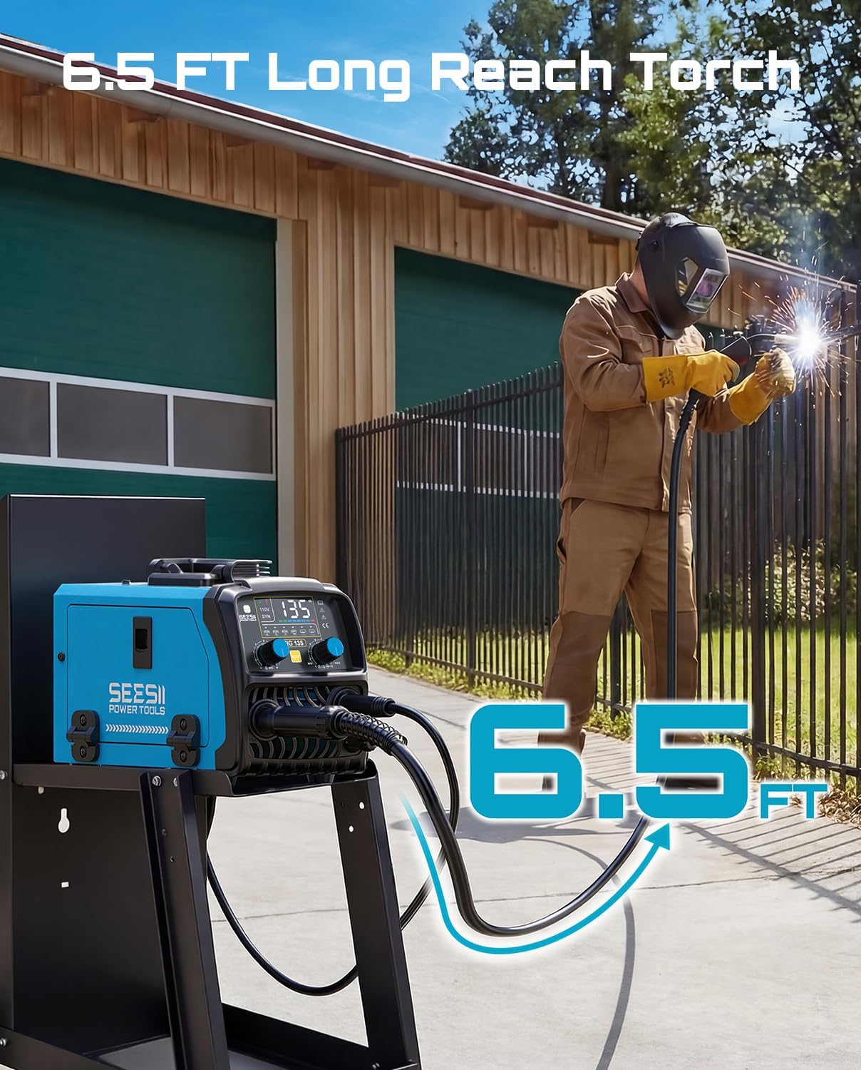 Thumbnail 6 de SEESII 135A MIG Welder (110V) — 3-in-1 Gasless Flux Core, Lift TIG, and Stick Welding Machine